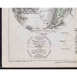 Gravure de 1866 - Mappemonde et notions sur la sphère - 4