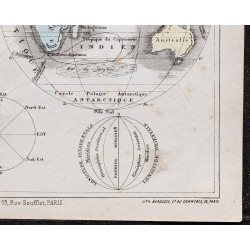 Gravure de 1866 - Mappemonde et notions sur la sphère - 5