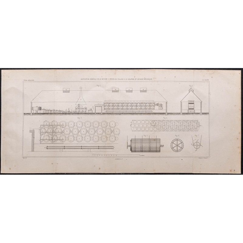 Gravure de 1878 - Machine à papier - 1