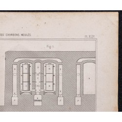 Gravure de 1878 - Industrie des charbons moulés - 3