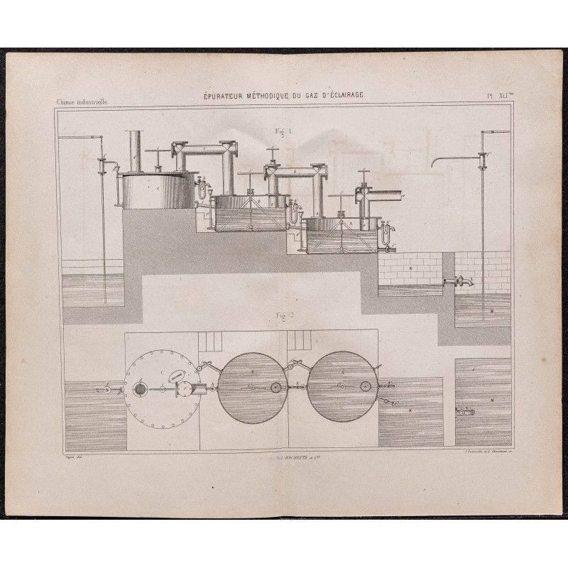 Gravure de 1878 - Épurateur méthodique du gaz - 1