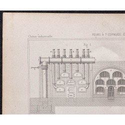 Gravure de 1878 - Fours à 7 cornues - 2