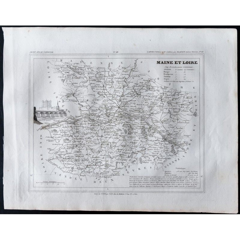 Gravure de 1833 - Département de Maine et Loire - 1