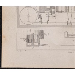Gravure de 1878 - Grandes cuves & machine à papier - 4