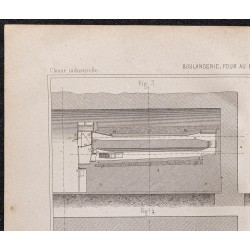 Gravure de 1878 - Boulangerie - Four au bois - 2