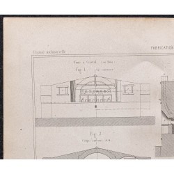 Gravure de 1878 - Fabrication du cristal - 2
