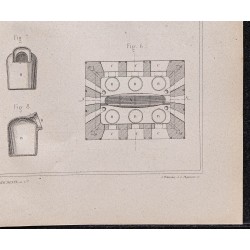 Gravure de 1878 - Fabrication du cristal - 5