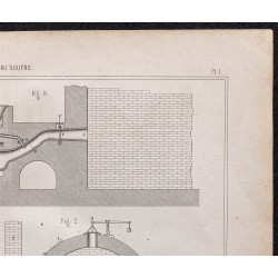 Gravure de 1878 - Raffinage du soufre - 3