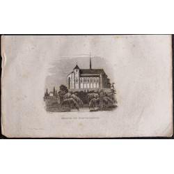 Gravure de 1839 - Église de Montmorency - 1