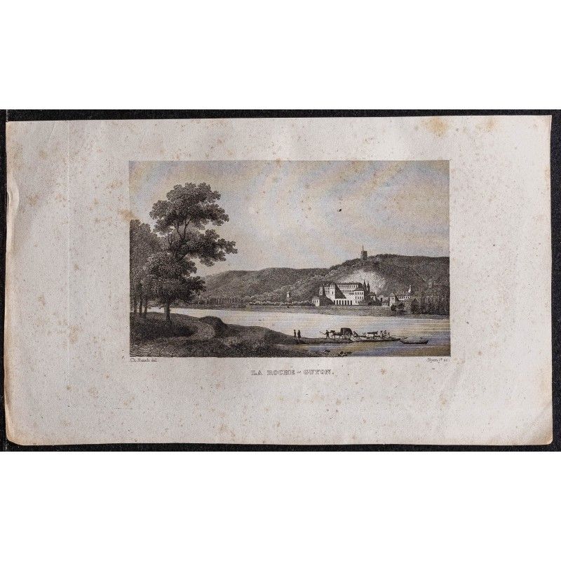 Gravure de 1839 - La roche Guyon - 1