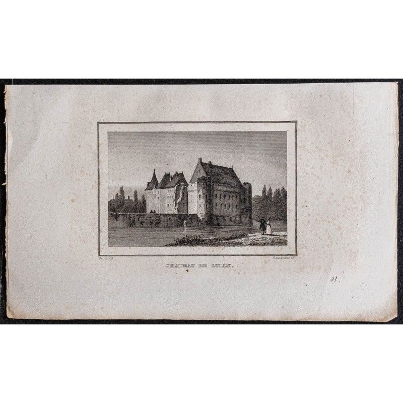 Gravure de 1839 - Château de Sully - 1