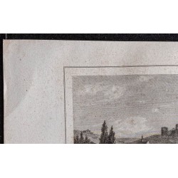 Gravure de 1839 - Ville et château de Chinon - 2