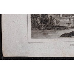 Gravure de 1839 - Ville et château de Chinon - 4