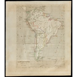 Gravure de 1843 - Carte de l'Amérique du sud - 1