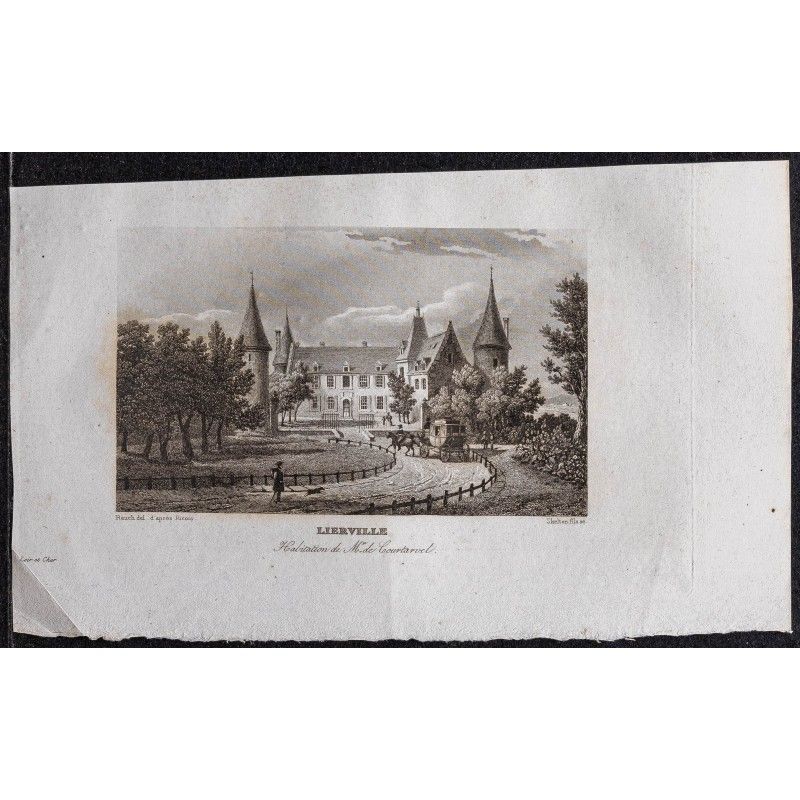 Gravure de 1839 - Château de Lierville - 1