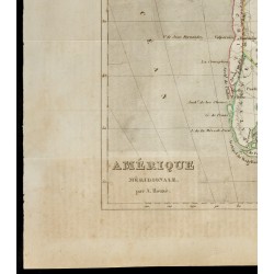 Gravure de 1843 - Carte de l'Amérique du sud - 4