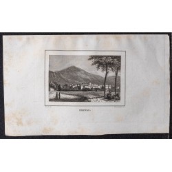 Gravure de 1839 - Ville de Privas en Ardèche - 1