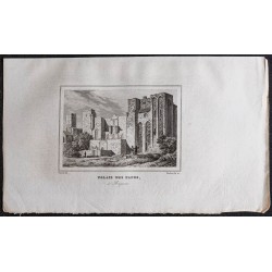 Gravure de 1839 - Palais des Papes à Avignon - 1