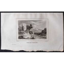 Gravure de 1839 - Tour de Vaucluse - 1