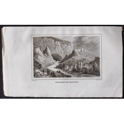 Gravure de 1839 - Fontaine-de-Vaucluse - 1