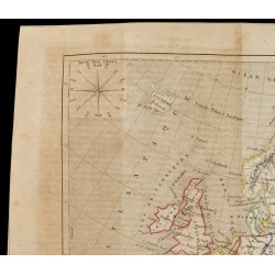 Gravure de 1843 - Carte de l'Europe - 2