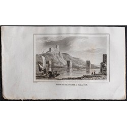 Gravure de 1839 - Pont de Beaucaire à Tarascon - 1