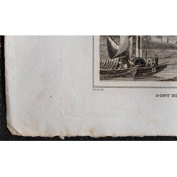 Gravure de 1839 - Pont de Beaucaire à Tarascon - 4