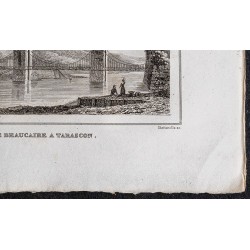 Gravure de 1839 - Pont de Beaucaire à Tarascon - 5