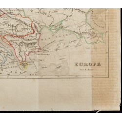 Gravure de 1843 - Carte de l'Europe - 5