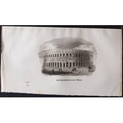 Gravure de 1839 - Arènes de Nîmes (Amphithéâtre) - 1