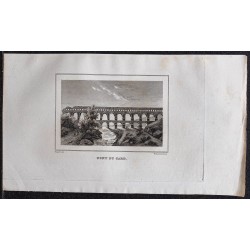 Gravure de 1839 - Pont du Gard - 1