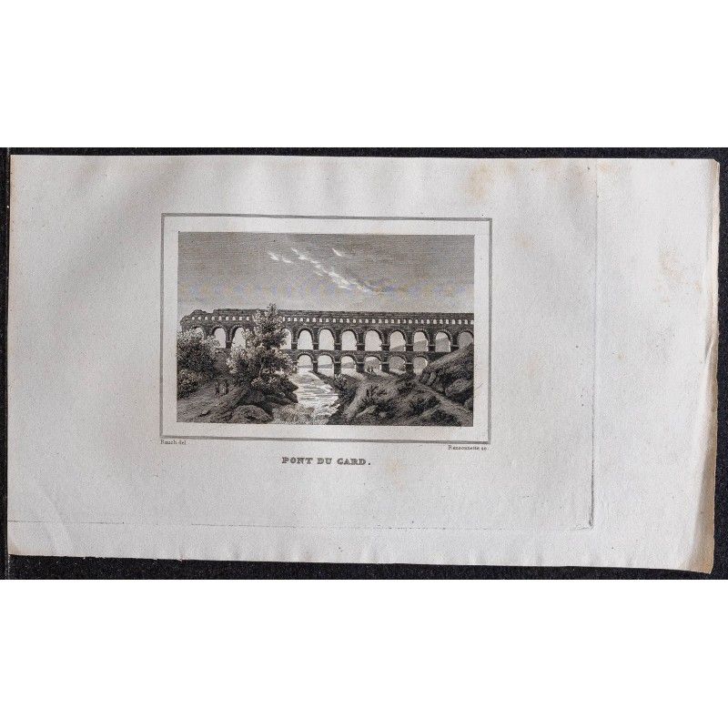 Gravure de 1839 - Pont du Gard - 1