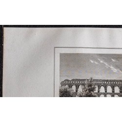 Gravure de 1839 - Pont du Gard - 2