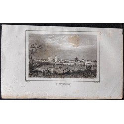 Gravure de 1839 - Vue générale de la ville de Montpellier - 1