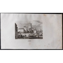 Gravure de 1839 - Cathédrale Saint-Étienne d'Agde - 1