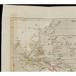 Gravure de 1843 - Carte de l'Océanie - 2