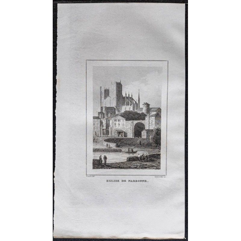 Gravure de 1839 - Cathédrale de Narbonne - 1