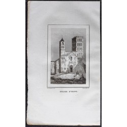 Gravure de 1839 - Cathédrale d'Elne - 1