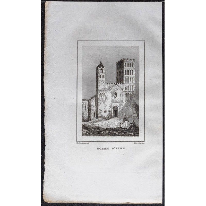 Gravure de 1839 - Cathédrale d'Elne - 1