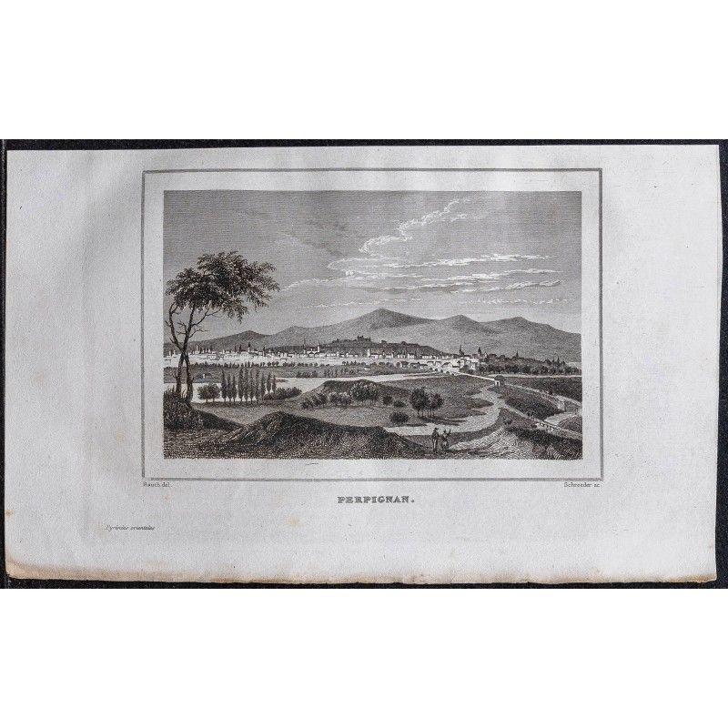 Gravure de 1839 - Ville de Perpignan - 1