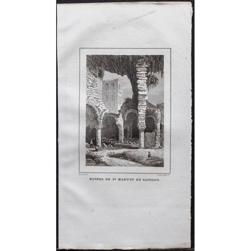 Gravure de 1839 - Abbaye Saint-Martin-du-Canigou - 1