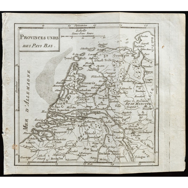 Gravure de 1803 - Carte des Pays-Bas - 1