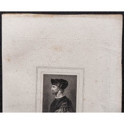 Gravure de 1839 - Portrait de François Rabelais - 2