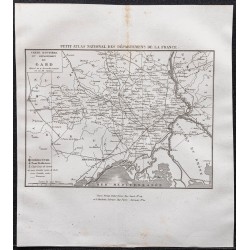 Gravure de 1839 - Carte du Gard - 1