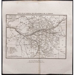 Gravure de 1839 - Carte d'Indre et Loire - 1