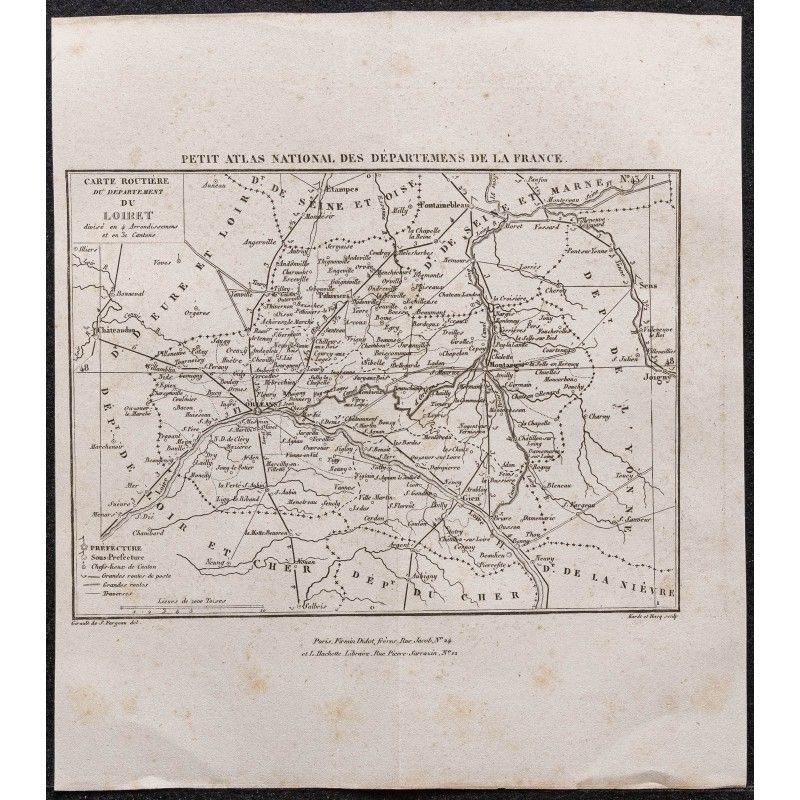 Gravure de 1839 - Carte du Loiret - 1