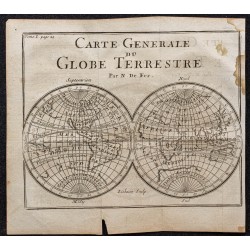 Gravure de 1749 - Carte générale du globe terrestre - 1