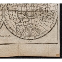 Gravure de 1749 - Carte générale du globe terrestre - 5