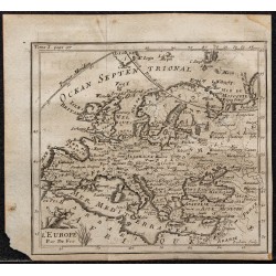 Gravure de 1749 - Carte de l'Europe - 1