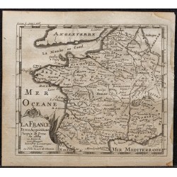 Gravure de 1749 - Carte de la France - 1